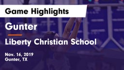 Gunter  vs Liberty Christian School  Game Highlights - Nov. 16, 2019