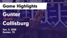 Gunter  vs Callisburg  Game Highlights - Jan. 3, 2020