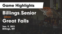Billings Senior  vs Great Falls  Game Highlights - Jan. 9, 2021