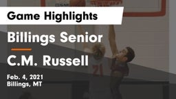 Billings Senior  vs C.M. Russell  Game Highlights - Feb. 4, 2021