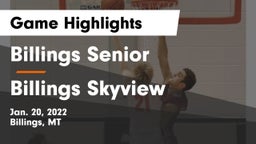 Billings Senior  vs Billings Skyview  Game Highlights - Jan. 20, 2022