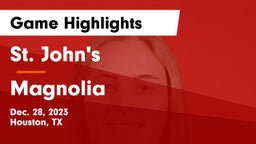 St. John's  vs Magnolia  Game Highlights - Dec. 28, 2023