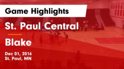 St. Paul Central  vs Blake  Game Highlights - Dec 01, 2016