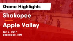 Shakopee  vs Apple Valley  Game Highlights - Jan 6, 2017