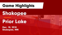 Shakopee  vs Prior Lake  Game Highlights - Dec. 18, 2018