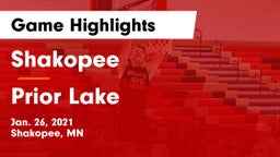 Shakopee  vs Prior Lake  Game Highlights - Jan. 26, 2021
