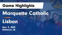Marquette Catholic  vs Lisbon  Game Highlights - Dec. 5, 2023