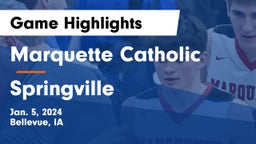 Marquette Catholic  vs Springville  Game Highlights - Jan. 5, 2024