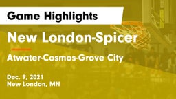 New London-Spicer  vs Atwater-Cosmos-Grove City  Game Highlights - Dec. 9, 2021