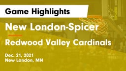 New London-Spicer  vs Redwood Valley Cardinals Game Highlights - Dec. 21, 2021