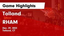 Tolland  vs RHAM Game Highlights - Dec. 29, 2023