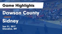Dawson County  vs Sidney  Game Highlights - Jan 31, 2017
