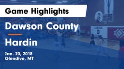 Dawson County  vs Hardin  Game Highlights - Jan. 20, 2018