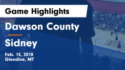 Dawson County  vs Sidney  Game Highlights - Feb. 15, 2018