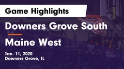 Downers Grove South  vs Maine West  Game Highlights - Jan. 11, 2020