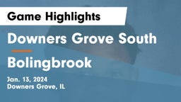 Downers Grove South  vs Bolingbrook  Game Highlights - Jan. 13, 2024