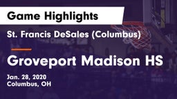St. Francis DeSales  (Columbus) vs Groveport Madison HS Game Highlights - Jan. 28, 2020