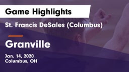 St. Francis DeSales  (Columbus) vs Granville  Game Highlights - Jan. 14, 2020
