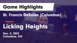 St. Francis DeSales  (Columbus) vs Licking Heights  Game Highlights - Dec. 5, 2023