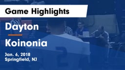 Dayton  vs Koinonia Game Highlights - Jan. 6, 2018