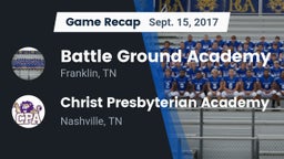 Recap: Battle Ground Academy  vs. Christ Presbyterian Academy 2017
