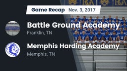 Recap: Battle Ground Academy  vs. Memphis Harding Academy 2017