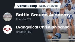 Recap: Battle Ground Academy  vs. Evangelical Christian School 2018