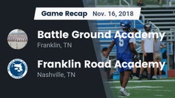 Recap: Battle Ground Academy  vs. Franklin Road Academy 2018