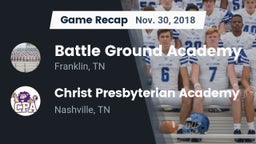 Recap: Battle Ground Academy  vs. Christ Presbyterian Academy 2018