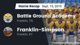 Recap: Battle Ground Academy  vs. Franklin-Simpson  2019