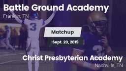 Matchup: Battle Ground vs. Christ Presbyterian Academy 2019