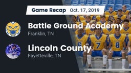 Recap: Battle Ground Academy  vs. Lincoln County  2019