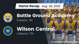 Recap: Battle Ground Academy  vs. Wilson Central  2020