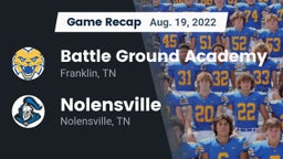 Recap: Battle Ground Academy  vs. Nolensville  2022