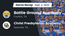 Recap: Battle Ground Academy  vs. Christ Presbyterian Academy 2022