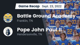 Recap: Battle Ground Academy  vs. Pope John Paul II  2022
