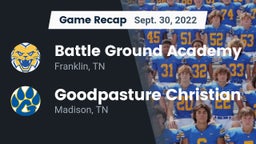 Recap: Battle Ground Academy  vs. Goodpasture Christian  2022