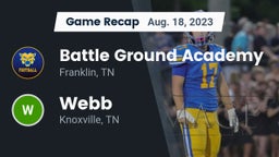 Recap: Battle Ground Academy  vs. Webb  2023