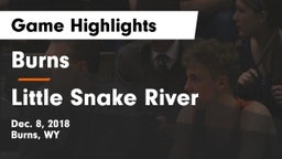 Burns  vs Little Snake River Game Highlights - Dec. 8, 2018
