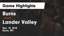 Burns  vs Lander Valley  Game Highlights - Dec. 15, 2018
