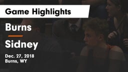 Burns  vs Sidney  Game Highlights - Dec. 27, 2018