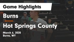 Burns  vs Hot Springs County  Game Highlights - March 6, 2020