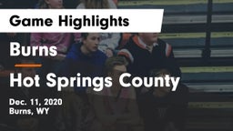 Burns  vs Hot Springs County  Game Highlights - Dec. 11, 2020