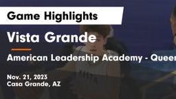 Vista Grande  vs American Leadership Academy - Queen Creek Game Highlights - Nov. 21, 2023