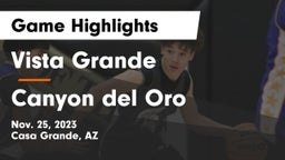 Vista Grande  vs Canyon del Oro  Game Highlights - Nov. 25, 2023