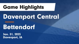 Davenport Central  vs Bettendorf  Game Highlights - Jan. 31, 2023