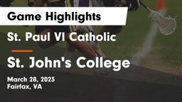 St. Paul VI Catholic  vs St. John's College  Game Highlights - March 28, 2023