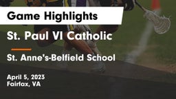 St. Paul VI Catholic  vs St. Anne's-Belfield School Game Highlights - April 5, 2023