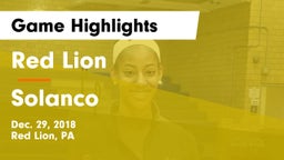 Red Lion  vs Solanco  Game Highlights - Dec. 29, 2018