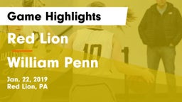 Red Lion  vs William Penn  Game Highlights - Jan. 22, 2019